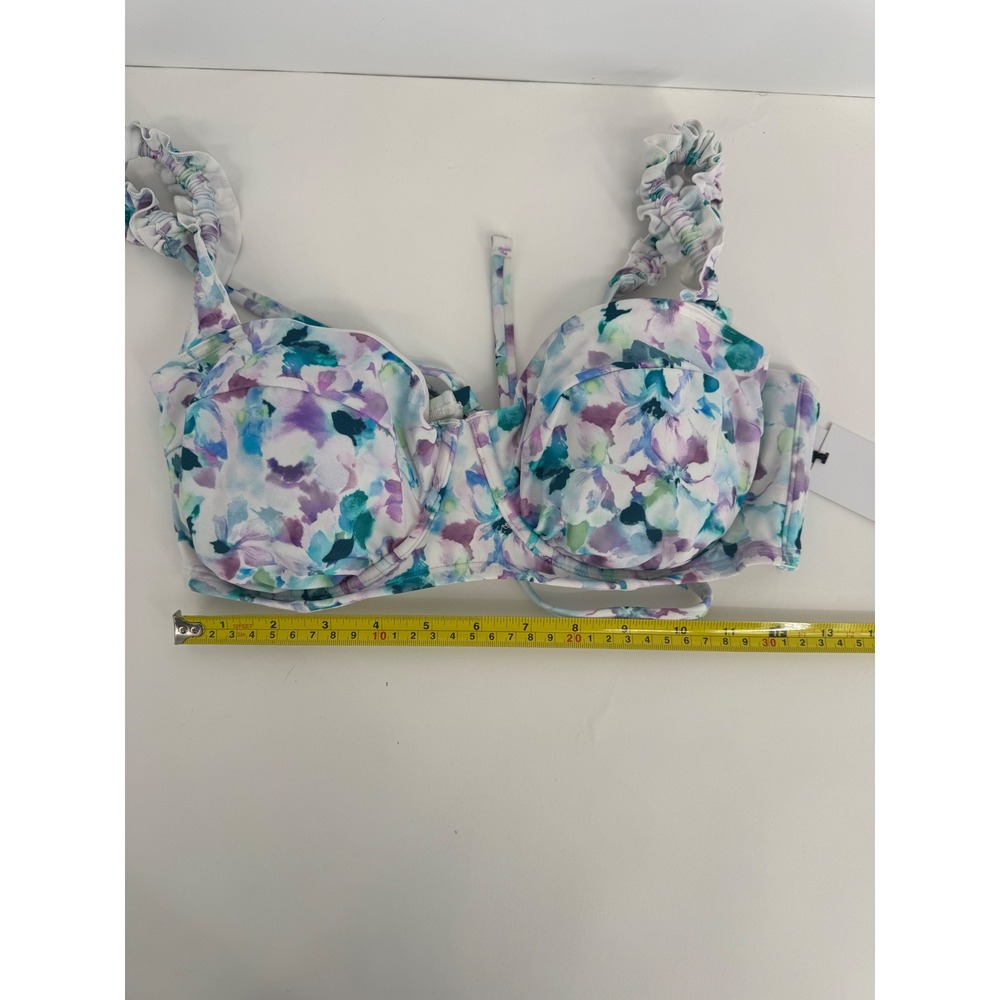 Shade & Shore Womens Floral Underwire Bikini Top Ruffle Strap Sz XL NWT - Picture 7 of 12